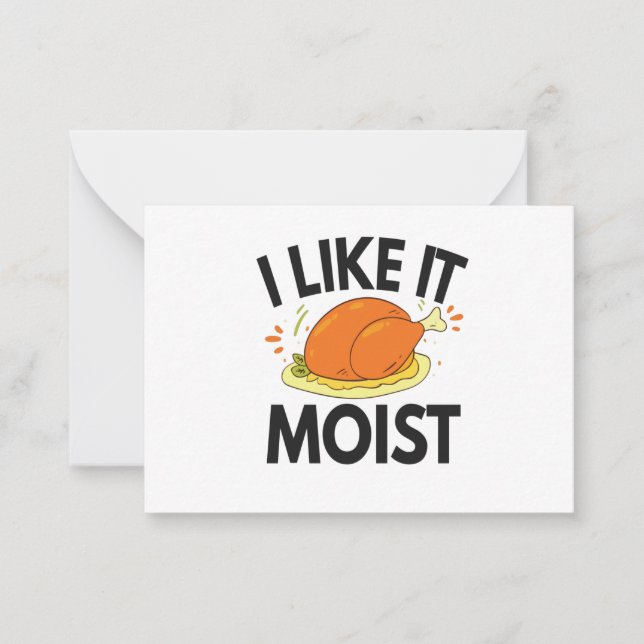 Carte De Correspondance J'aime ça Moist Funny Thanksgiving Toasted Chicken (Devant)