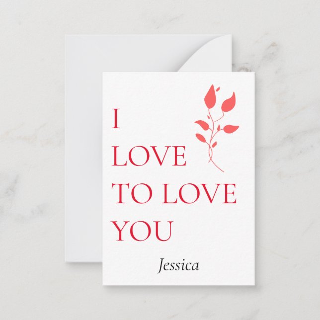 Carte De Correspondance J'aime vous aimer, personnaliser sur mesure (Devant)