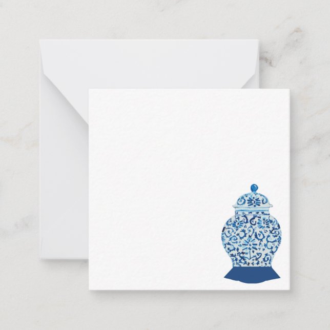Carte De Correspondance Jar de gingembre bleu et blanc (Devant)