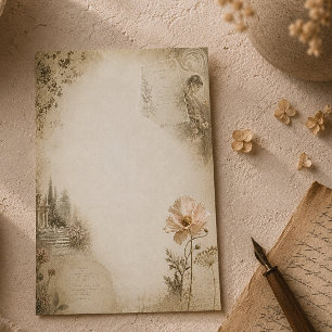 Carte De Correspondance Jardin Botanique Romantique Collage Esthétique