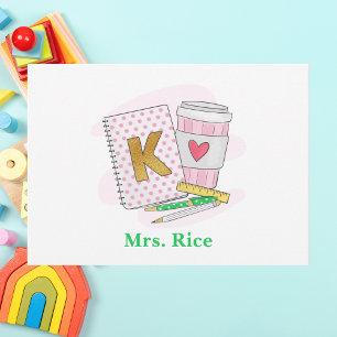 Carte De Correspondance Jardin d'enfants enseignant préppie Carnet café