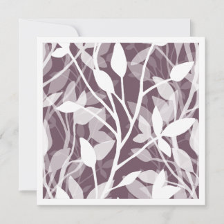 Carte De Correspondance Jardin Sauvage Mist feuillage botanique blanc plum