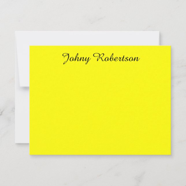 Carte De Correspondance Jaune Clair Élégant Professionnel Moderne (Devant)
