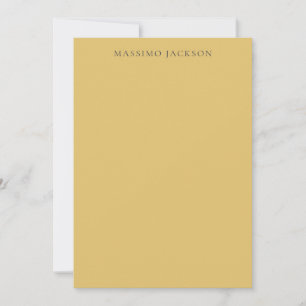 Carte De Correspondance Jaune laiton minimaliste esthétique moderne simple