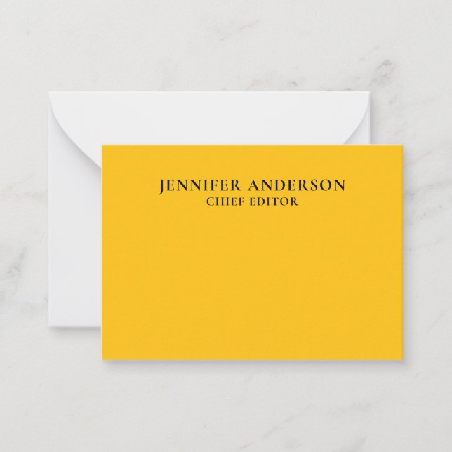 Carte De Correspondance Jaune Orange Professionnel Moderne Simple Minimali (Devant)
