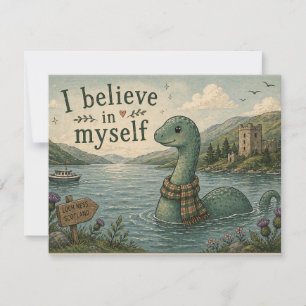 Carte De Correspondance Je crois en moi-même Monstre du Loch Ness fantaisi