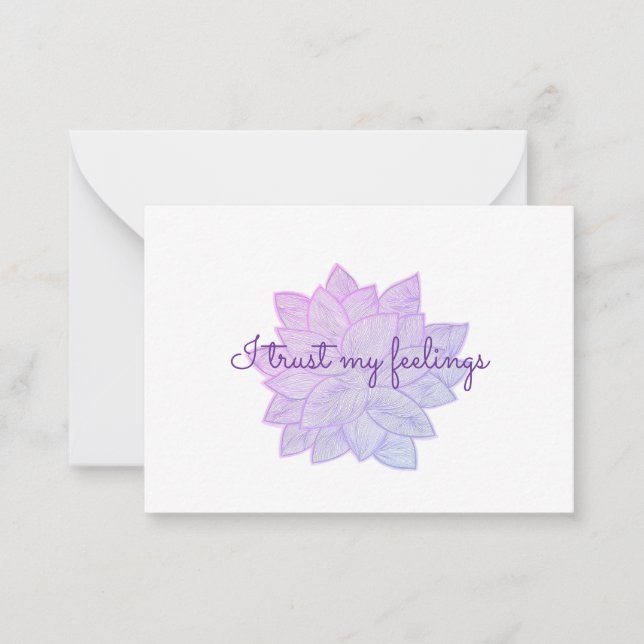 Carte De Correspondance Je fais confiance à mes sentiments : Affirmation f (Devant)