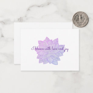 Carte De Correspondance Je fleuris avec amour et joie : Affirmation floral