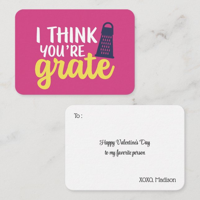 Carte De Correspondance Je pense que vous êtes Grate Funny Pun mignonette  (Devant / Derrière)
