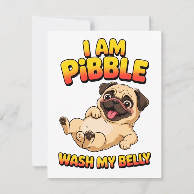 Carte De Correspondance Je Suis Pibble Lavez Mon Ventre (Devant)