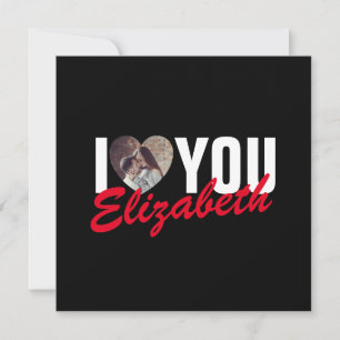 Carte De Correspondance Je t'aime Photo personnalisée Cœur et Nom