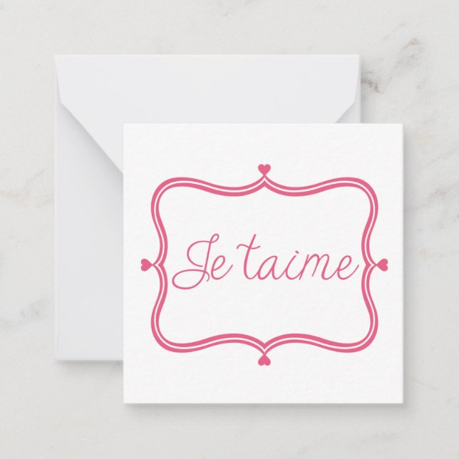 Carte De Correspondance Je taime piink (Devant)