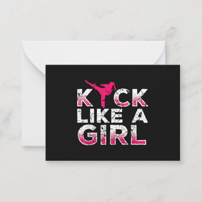 Carte De Correspondance Je Tire Comme Une Fille Karate Kickboxing (Devant)