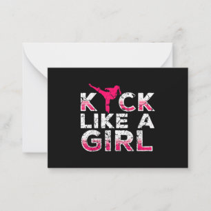 Carte De Correspondance Je Tire Comme Une Fille Karate Kickboxing