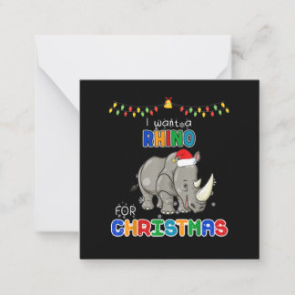 Carte De Correspondance Je Veux Un Rhino Pour Noël Rhino Drôle Cadeau De N