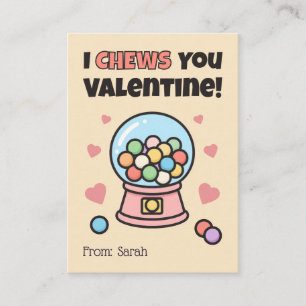 Carte De Correspondance Je vous mâche Gumball Kids Saint-Valentin