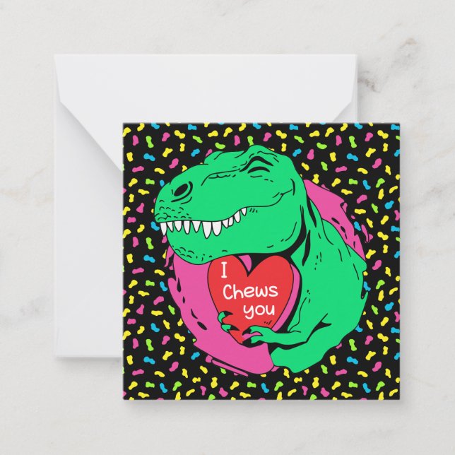 Carte De Correspondance Je vous mâche Trex Dinosaur Classroom Saint-Valent (Devant)