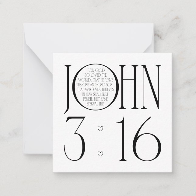 Carte De Correspondance Jean 3:16 Verset de la Bible (Devant)