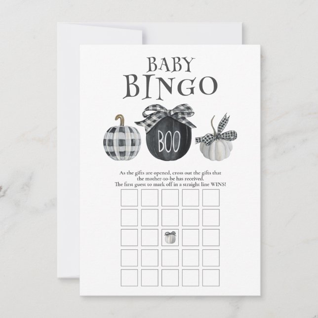 Carte De Correspondance Jeu de Bingo Baby shower Halloween (Devant)