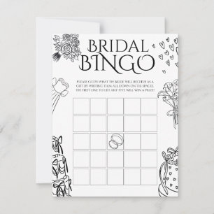 Carte De Correspondance Jeu de Bingo de Mariage Doodle Fantaisiste