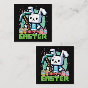 Carte De Correspondance Jeu de pixels de lapin de Pâques heureux 