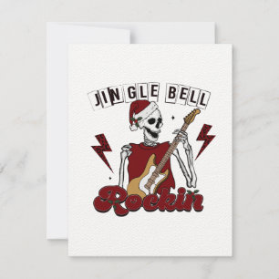 Carte De Correspondance Jingle Bell Rockin' On Skeleton Guitar Player