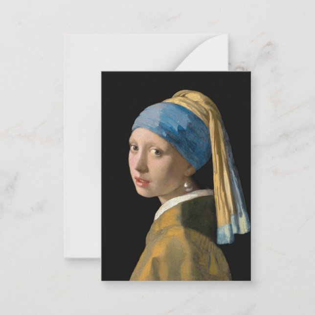 Carte De Correspondance Johannes Vermeer - Fille avec une oreille perle (Devant)