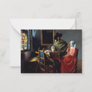 Carte De Correspondance Johannes Vermeer - Le verre du vin