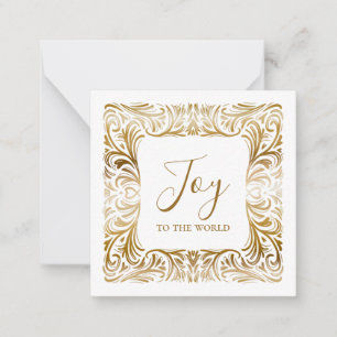 Carte De Correspondance Joie au monde Custom Elegant Golden Christmas