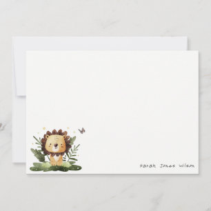 Carte De Correspondance Joli Animal Sauvage de la Jungle Tropicale Lion An