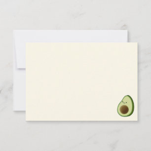 Carte De Correspondance Joli Avocat Dessin Animé Crème Blanche Cassée