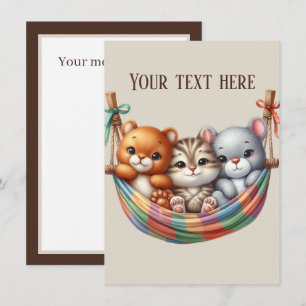 Carte De Correspondance Joli bébé animal ajouter du texte