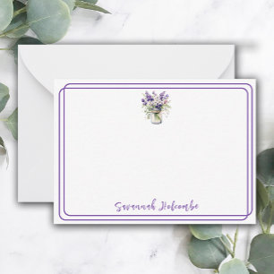 Carte De Correspondance Joli Bouquet Floral Violet Dans Un Appartement En