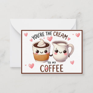 Carte De Correspondance Joli Café et Crème Kawaii