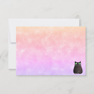 Carte De Correspondance Joli Chat Noir Aquarelle Colorée Personnalisé Bloc