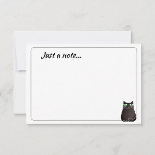 Carte De Correspondance Joli chat noir personnalisé juste une note