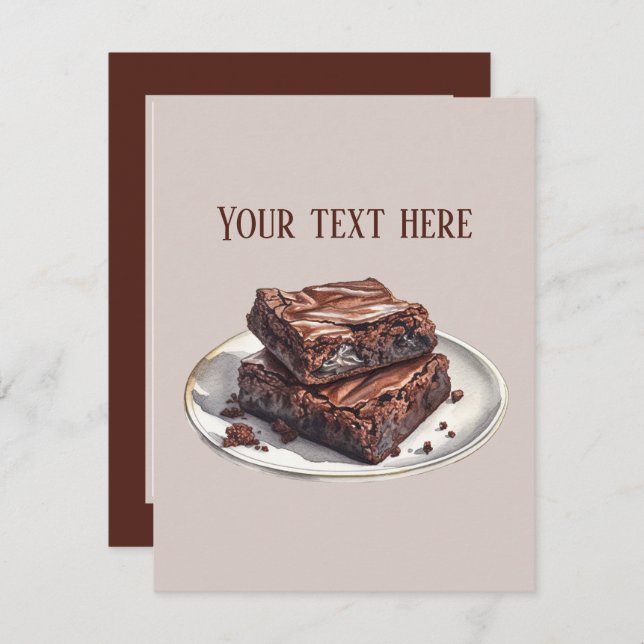 Carte De Correspondance Joli chocolat brownie ajouter un message (Devant / Derrière)