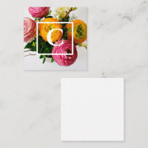Carte De Correspondance Joli, coloré et vibrant Monogramme floral