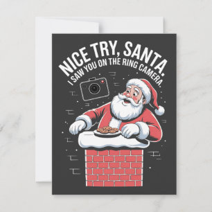 Carte De Correspondance Joli coup Santa je t'ai vu sur la caméra Ring à No