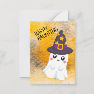 Carte De Correspondance Joli Fantôme Joyeuse Chasse Halloween Classe