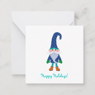Carte De Correspondance Joli gnome bleu mini Noël