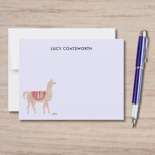 Carte De Correspondance Joli Lama Bohème Peint à la Main Ferme Personnalis