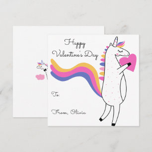 Carte De Correspondance Joli Licorne Éditable Couleur Enfants Saint Valent