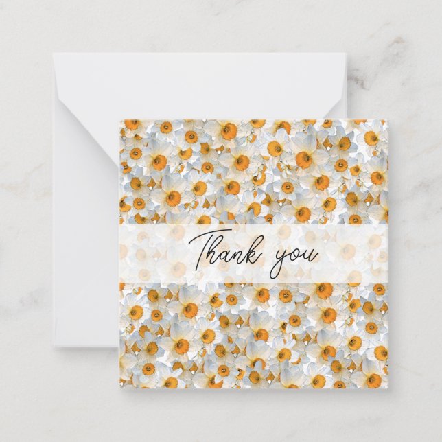 Carte De Correspondance Joli Merci Daffodique (Devant)