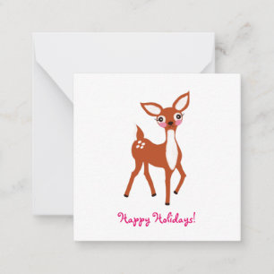 Carte De Correspondance Joli Mini Noël Cerf