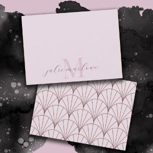 Carte De Correspondance Joli Monogramme rose pourpre Rose Motif de ventila