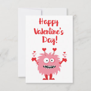 Carte De Correspondance Joli monstre de dessin Heureuse Sainte-Valentin ro