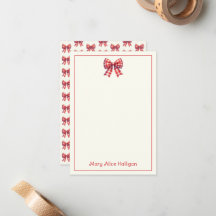 Joli nœud à carreaux rouge et crème