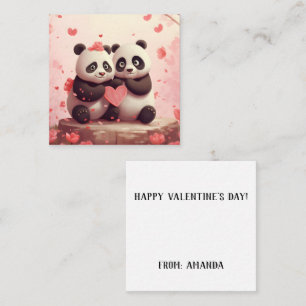 Carte De Correspondance Joli Panda Personnalisé pour la Saint-Valentin