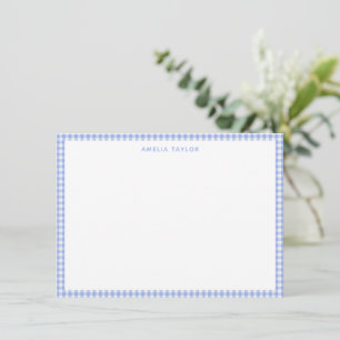 Carte De Correspondance Joli Papier Personnalisé Gingham Ecossais Rétro Pe